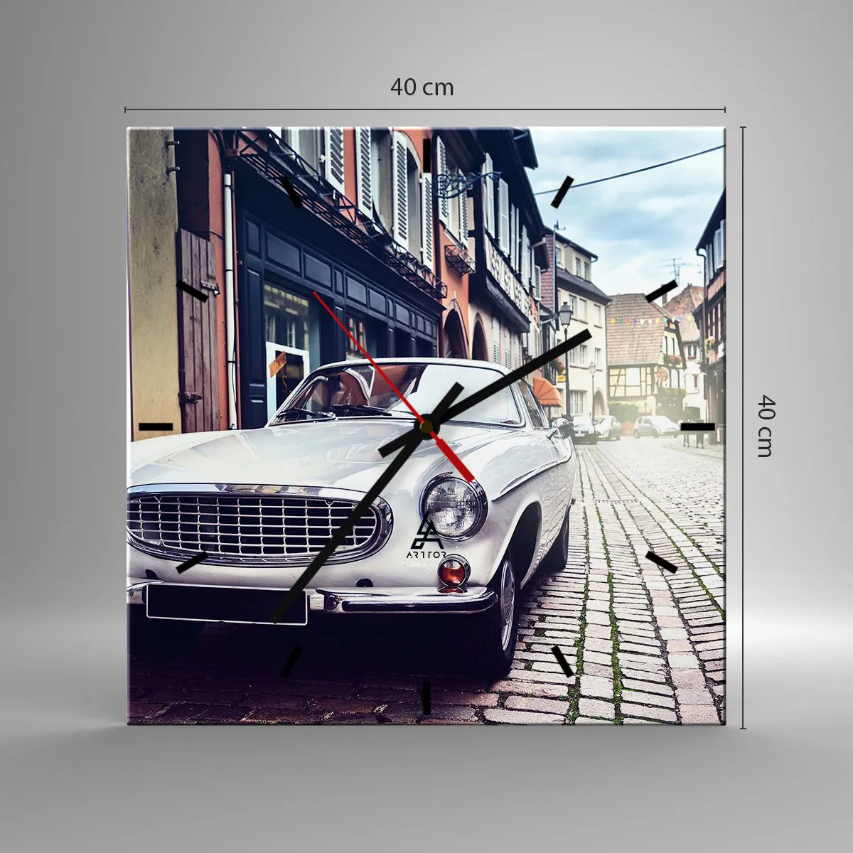 Zegar ścienny - Przeszłość to dziś - 40x40 cm