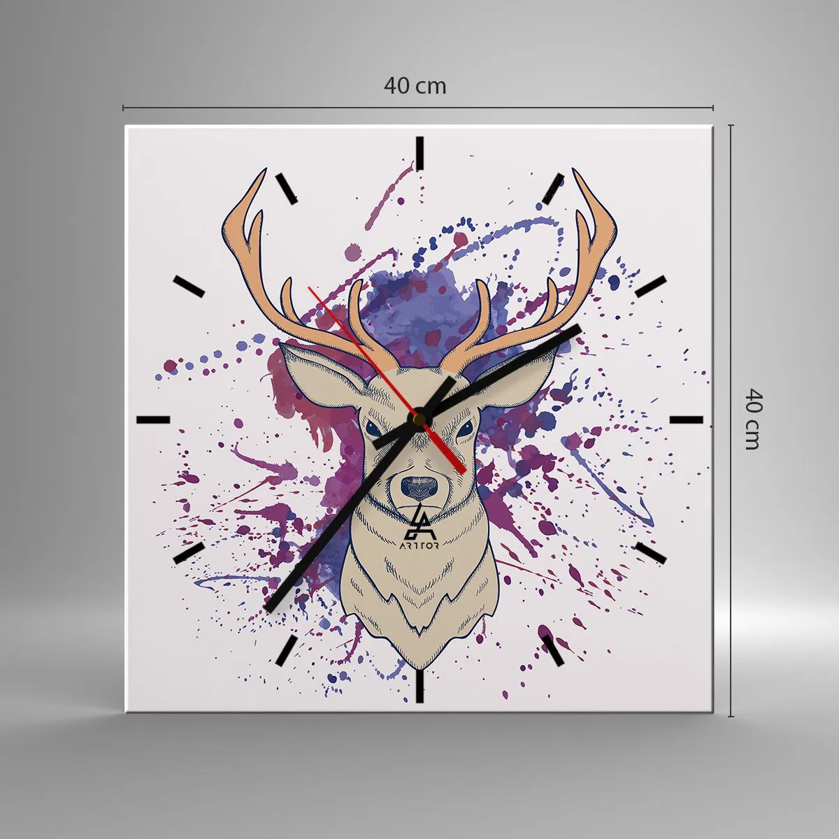 Ceas de perete - Ceas pe sticlă - Curaj și echilibru - 40x40 cm