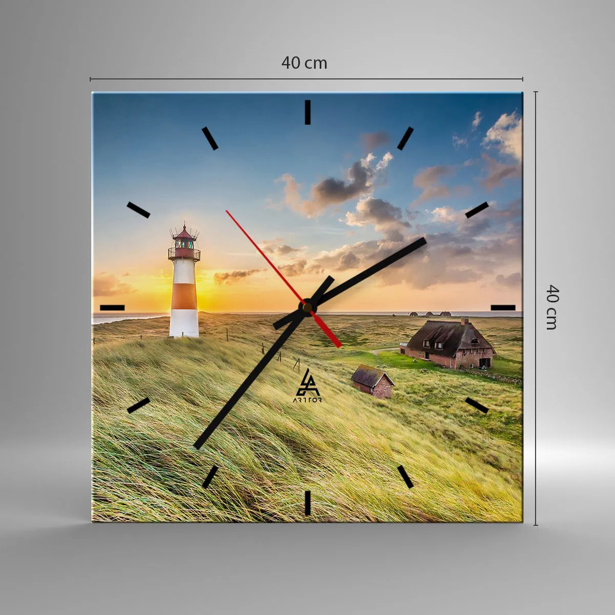 Relógio de parede - Relógio em vidro - Entre as ondas - 40x40 cm