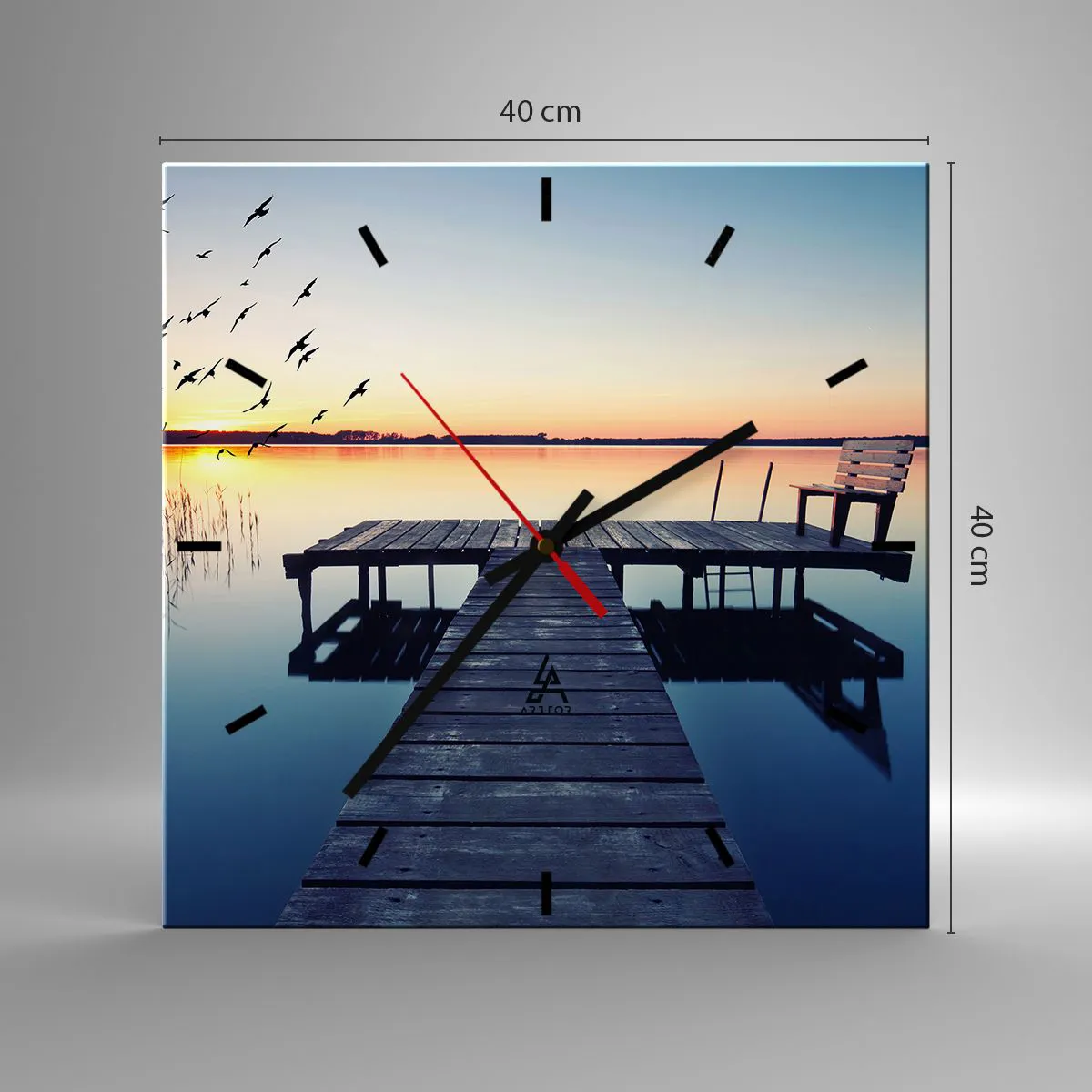 Väggklocka - Klocka på glas - Det var en bra dag - 40x40 cm