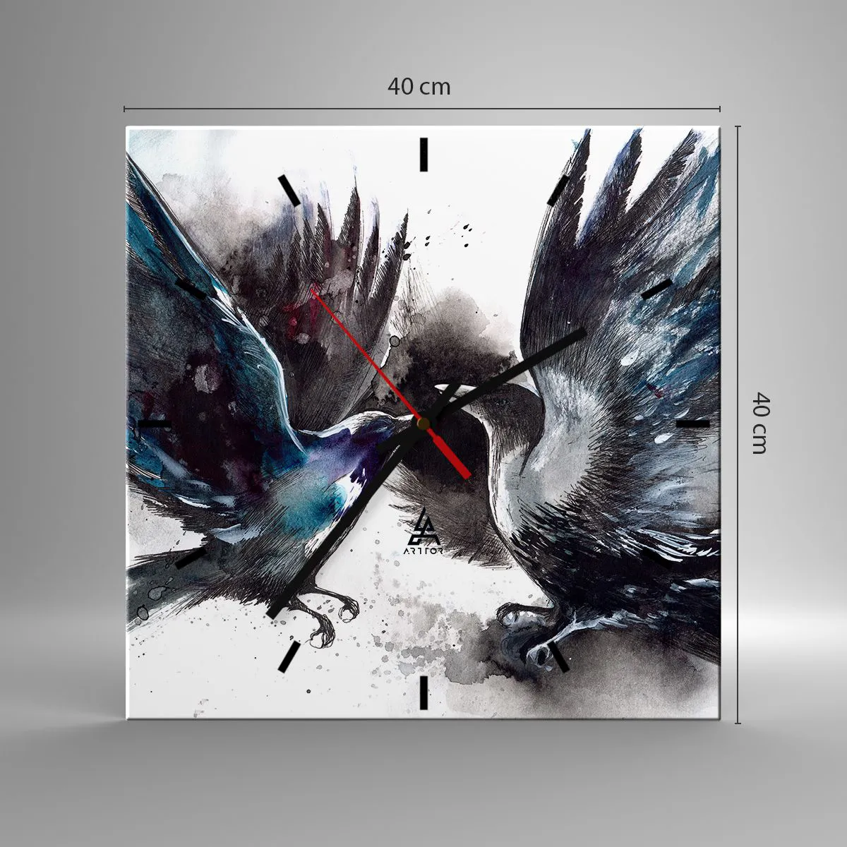 Vægur, Uret - En ravn til en ravn... - 40x40 cm