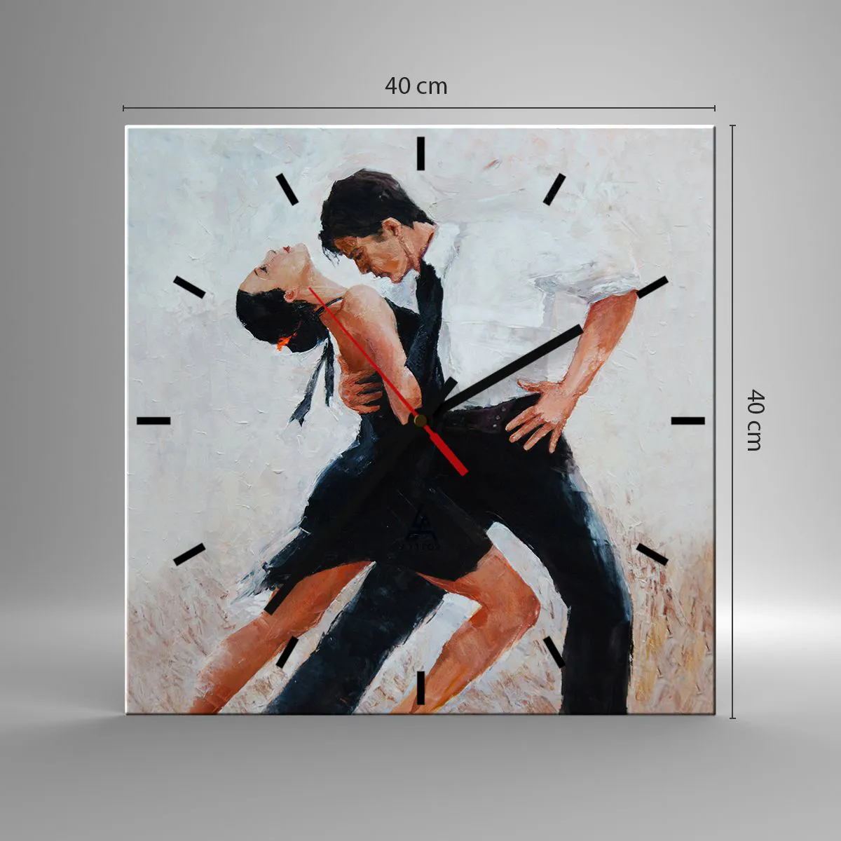 Wanduhr - Glasuhr - Tango meiner Träume und Träume - 40x40 cm