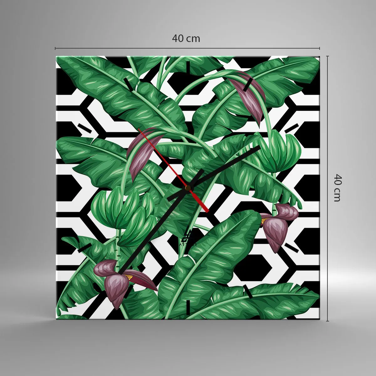 Nástenné hodiny - Symetrická kompozícia od prírody - 40x40 cm