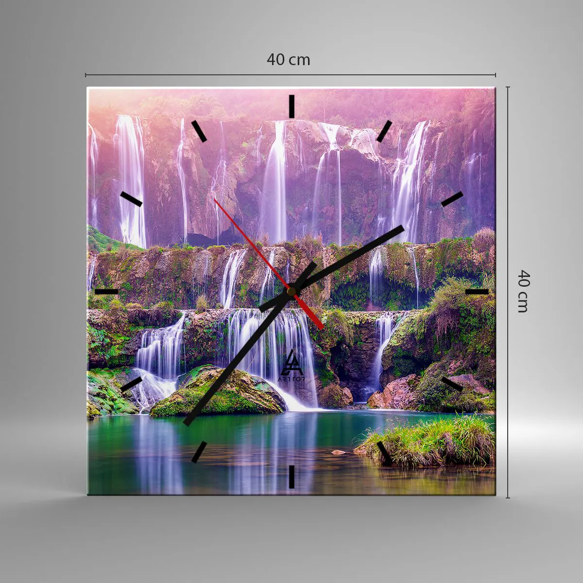 Wanduhr - Glasuhr - Treppe zum Himmel - 40x40 cm