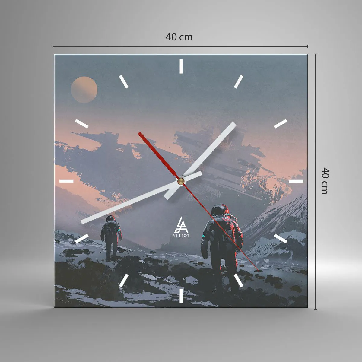 Wanduhr - Glasuhr - Unter einem unbekannten Stern - 40x40 cm