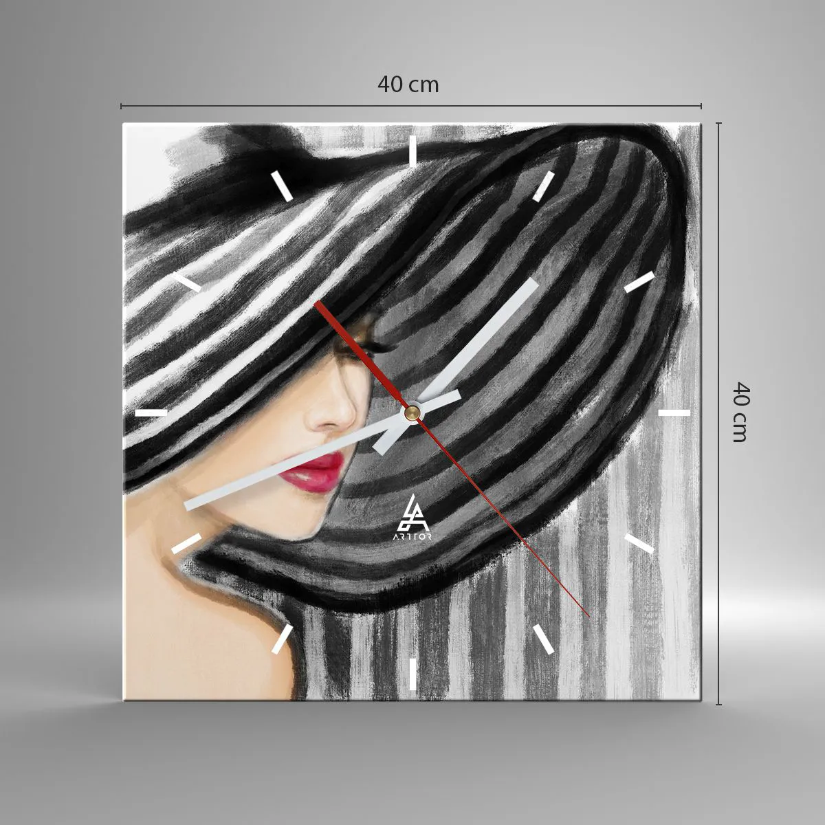 Relógio de parede - Relógio em vidro - Onde encontrar-te? - 40x40 cm