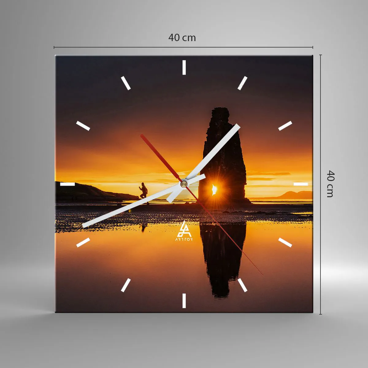 Ceas de perete - Ceas pe sticlă - Doar tu și natura - 40x40 cm