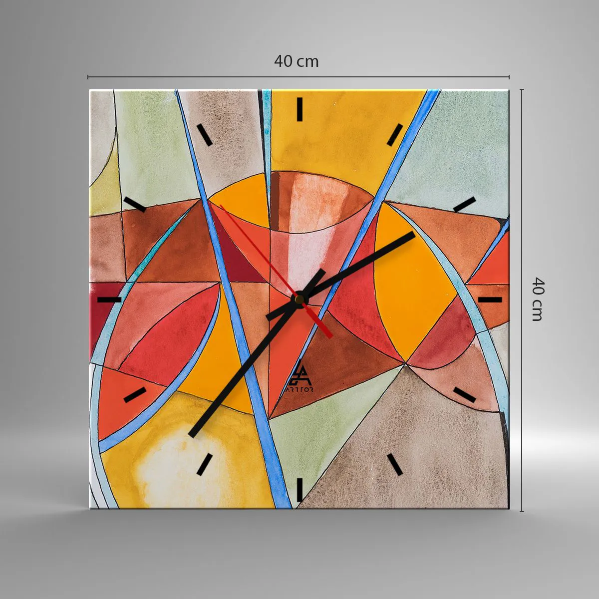 Wanduhr - Glasuhr - Das Karussell, das Traumkarussell - 40x40 cm