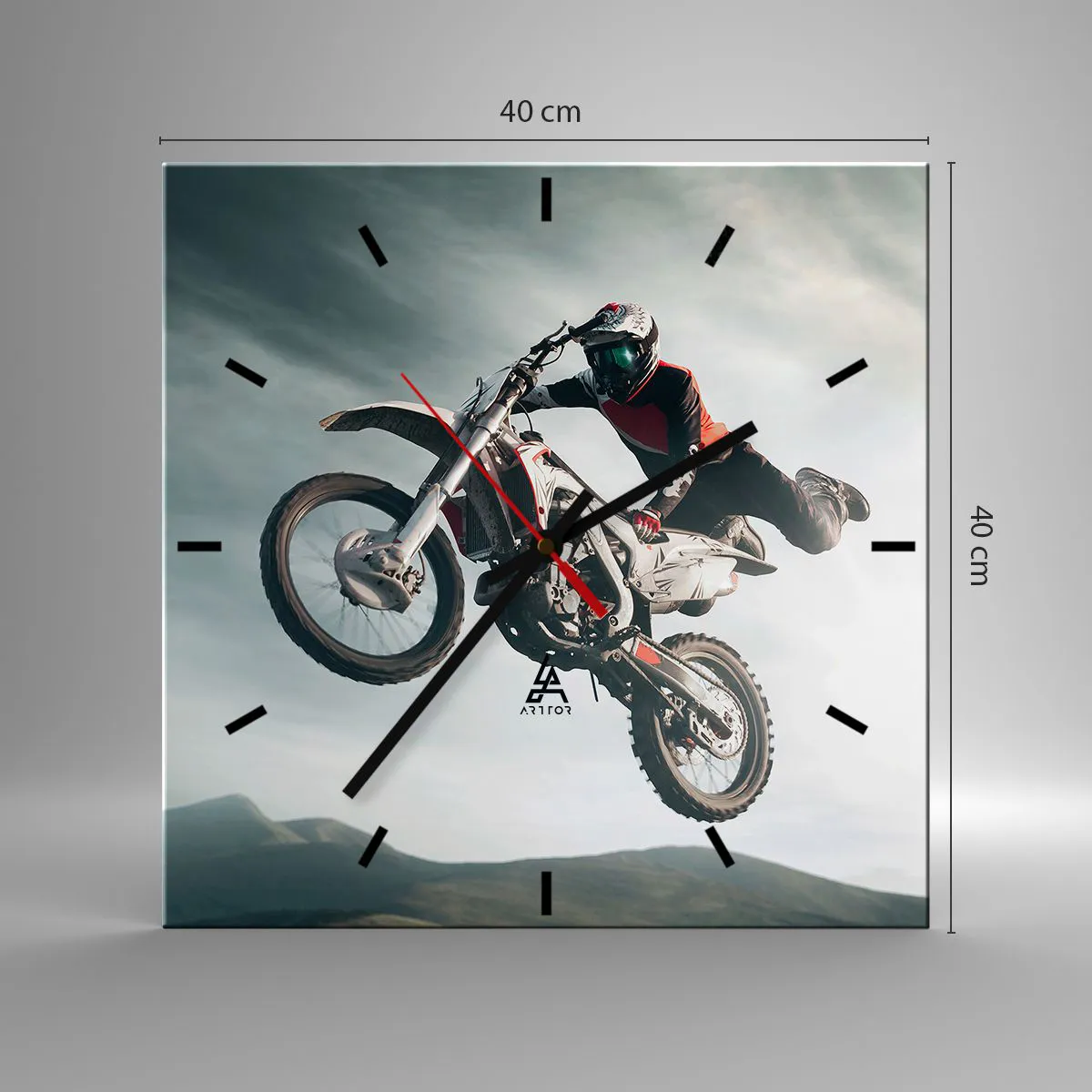 Ceas de perete - Ceas pe sticlă - Nu există distracție fără risc - 40x40 cm