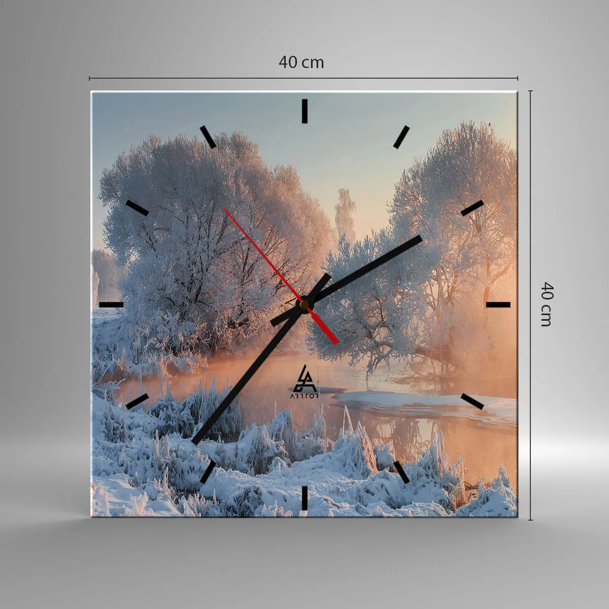 Nástenné hodiny - Všetko sa leskne v slnečnom kryštáli - 40x40 cm