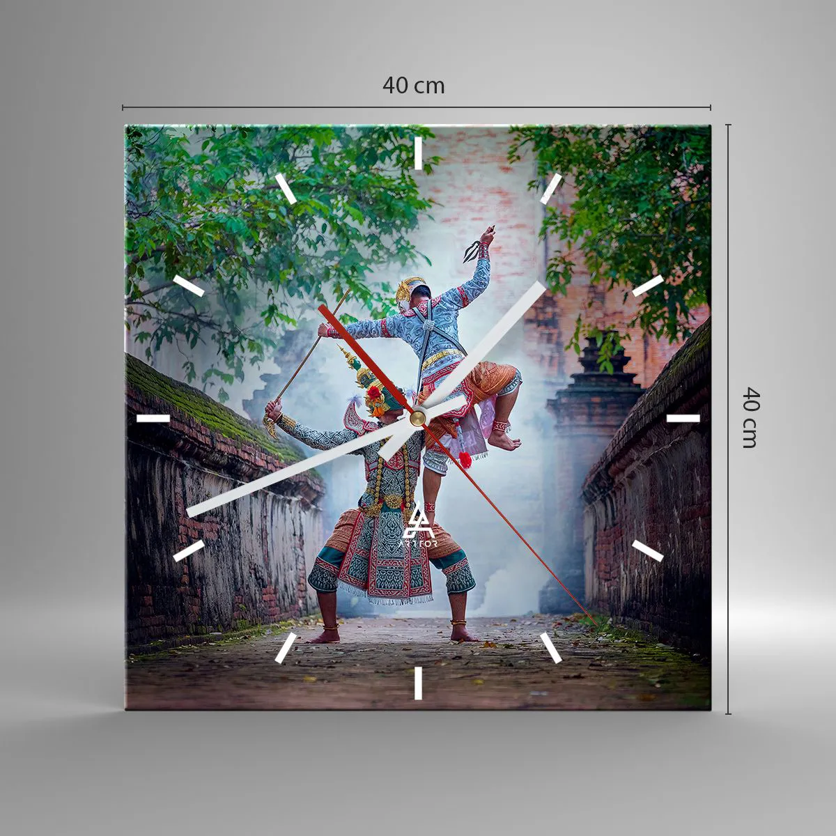 Väggklocka - Klocka på glas - Dödligt vacker dans - 40x40 cm