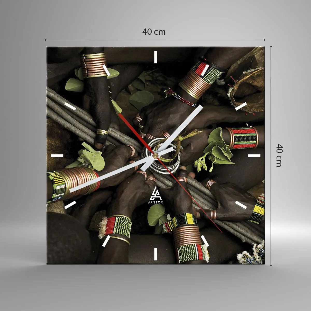 Reloj de pared - Reloj de vidrio - Estamos juntos - 40x40 cm