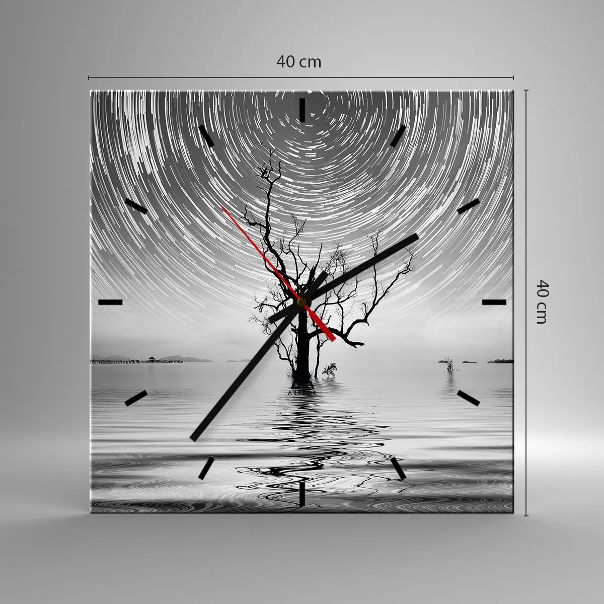 Ceas de perete - Ceas pe sticlă - O simfonie a naturii - 40x40 cm