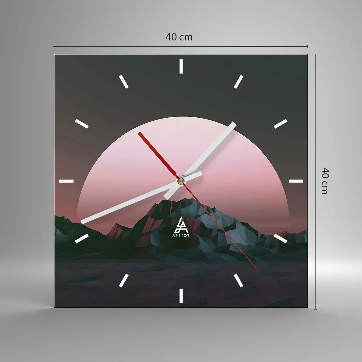 Ceas de perete - Ceas pe sticlă - Într-o galaxie învecinată - 40x40 cm