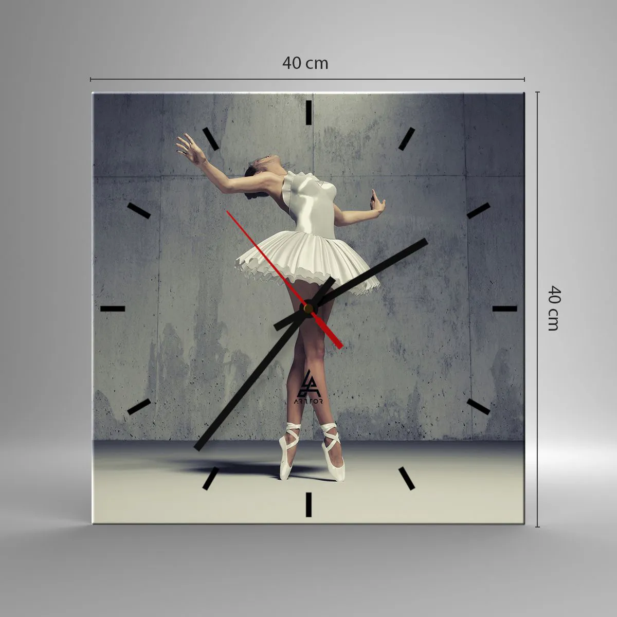 Reloj de pared - Reloj de vidrio - Ligero como un pájaro - 40x40 cm