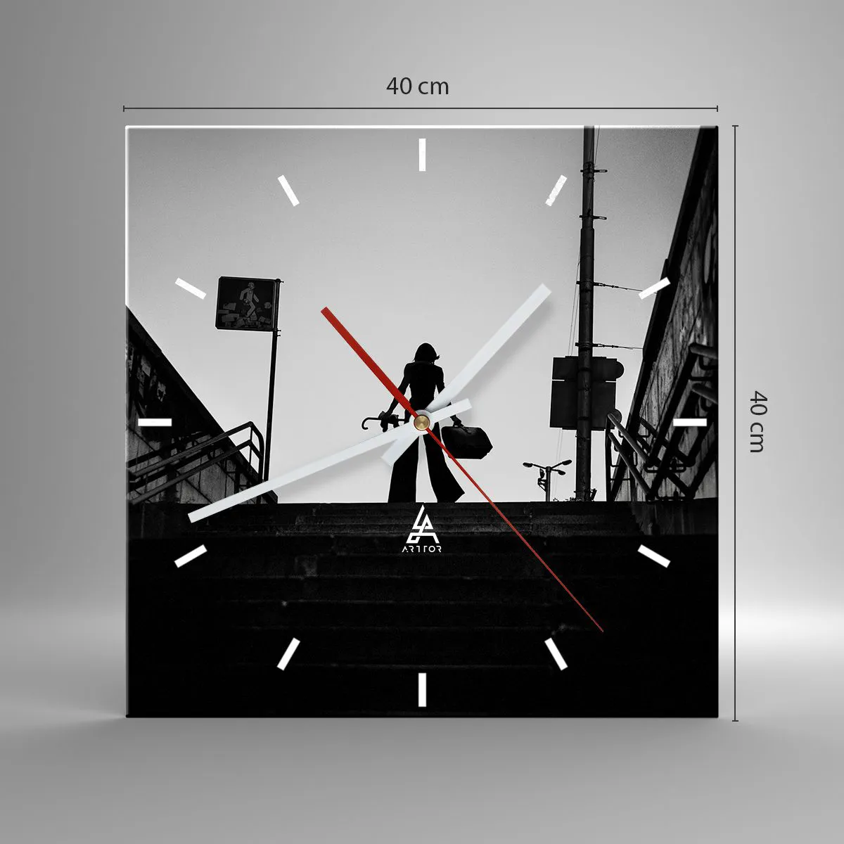 Horloge murale - Pendule murale - Pèlerinage urbain - 40x40 cm