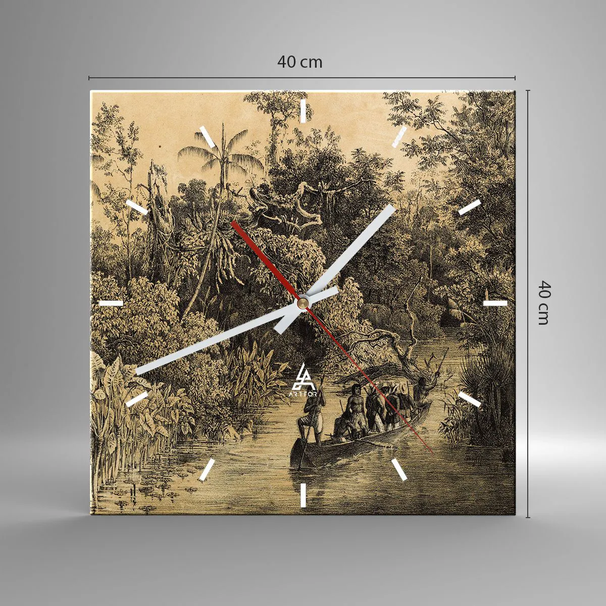 Ceas de perete - Ceas pe sticlă - Călătorie la sursă - 40x40 cm