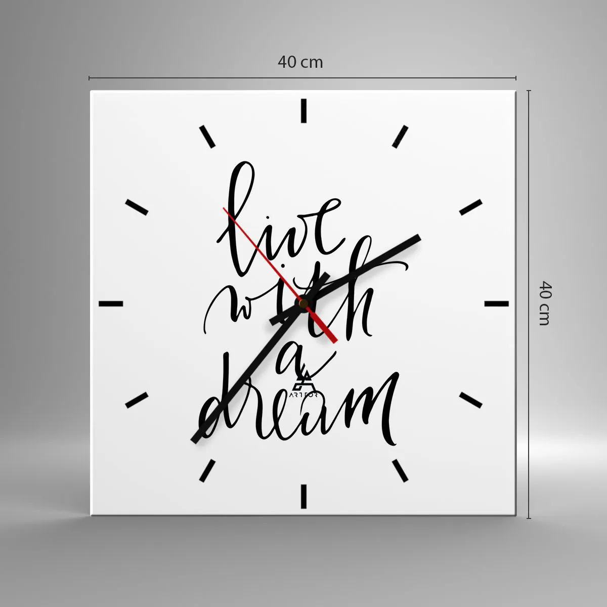 Ceas de perete - Ceas pe sticlă - Of course - 40x40 cm