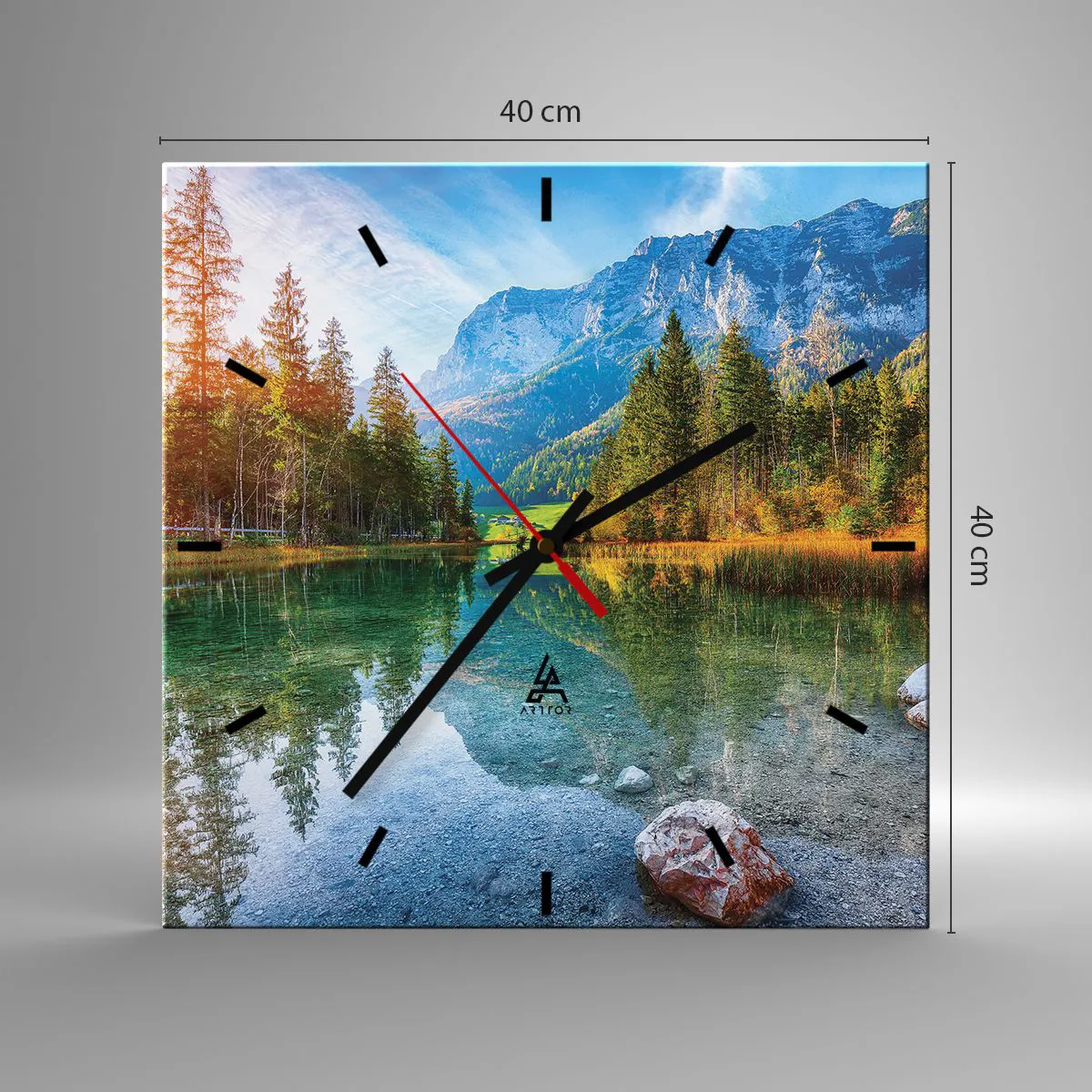 Ceas de perete - Ceas pe sticlă - Blândețea toamnei - 40x40 cm