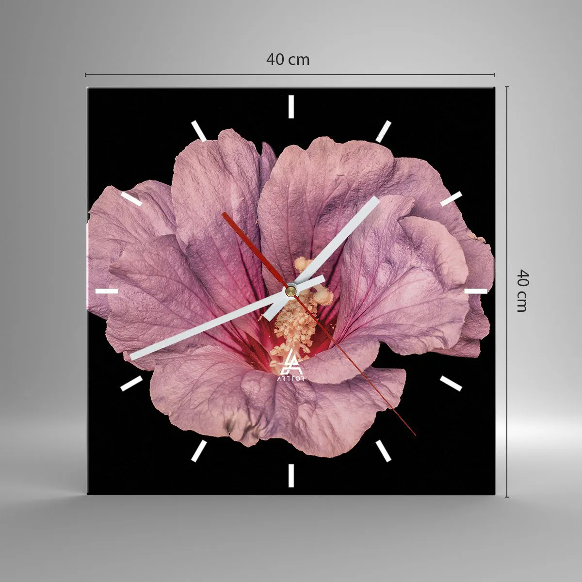 Relógio de parede - Relógio em vidro - Direto para o coração - 40x40 cm