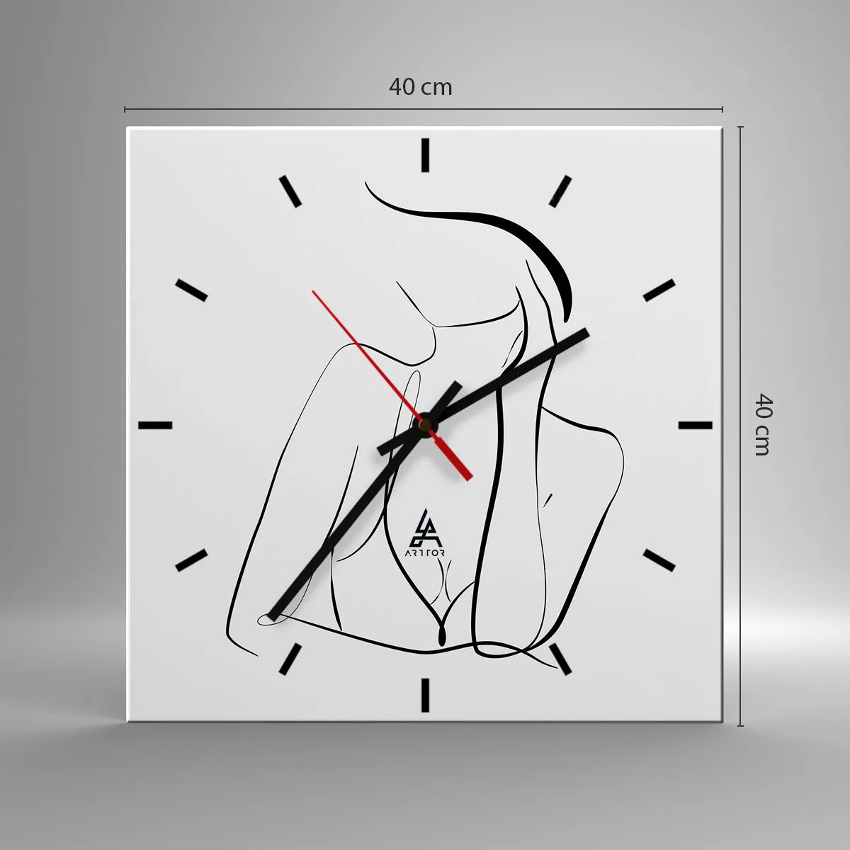 Wall clock - Clock on glass - On Waves of Dreams - 40x40 cm