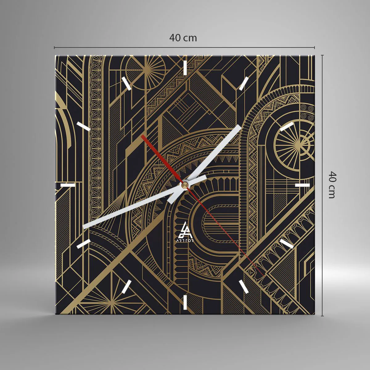 Väggklocka - Klocka på glas - Koncept, idéer, planer - 40x40 cm