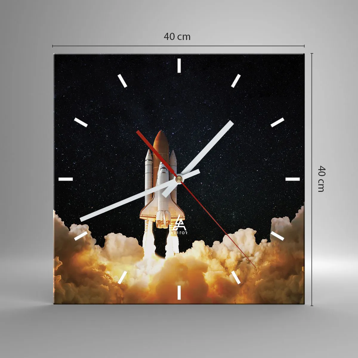 Ceas de perete - Ceas pe sticlă - Ad astra! - 40x40 cm