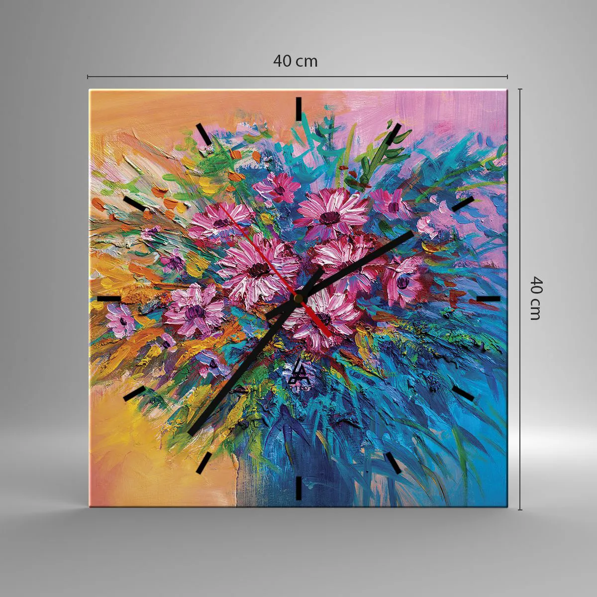 Wall clock - Clock on glass - Energy of Life - 40x40 cm