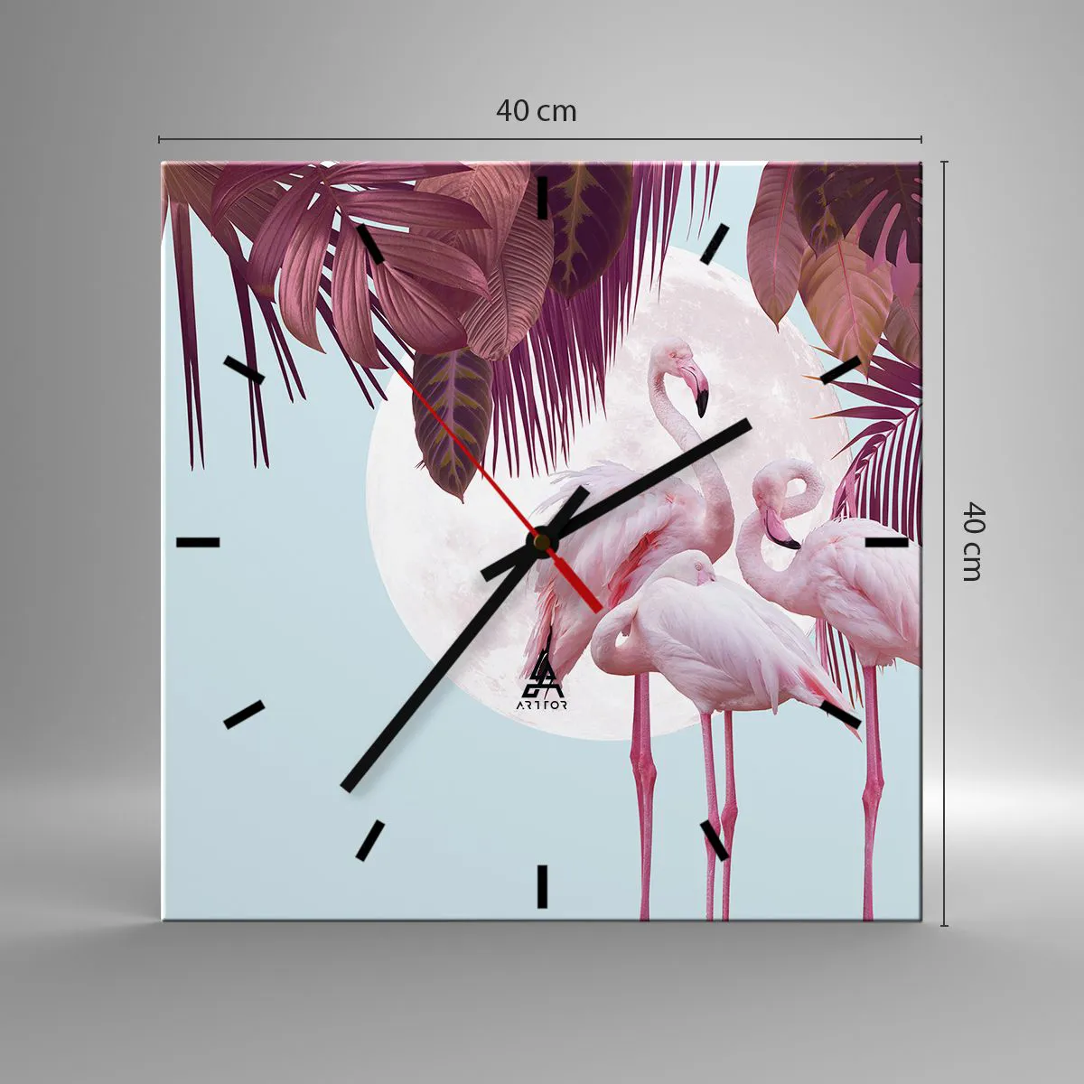 Nástenné hodiny - Tri vtáčie grácie - 40x40 cm