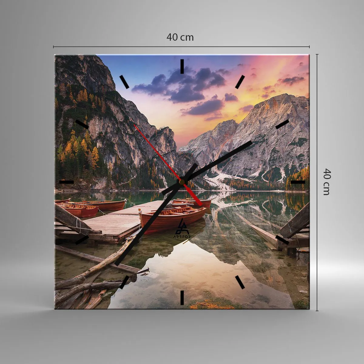 Wall clock - Clock on glass - Promise of a Day - 40x40 cm