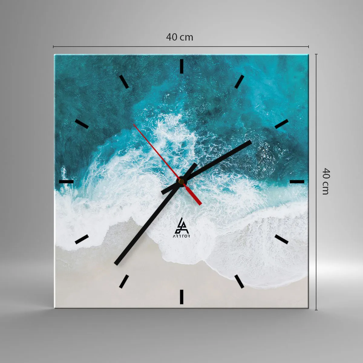 Wanduhr - Glasuhr - Natürliche Liebkosung - 40x40 cm