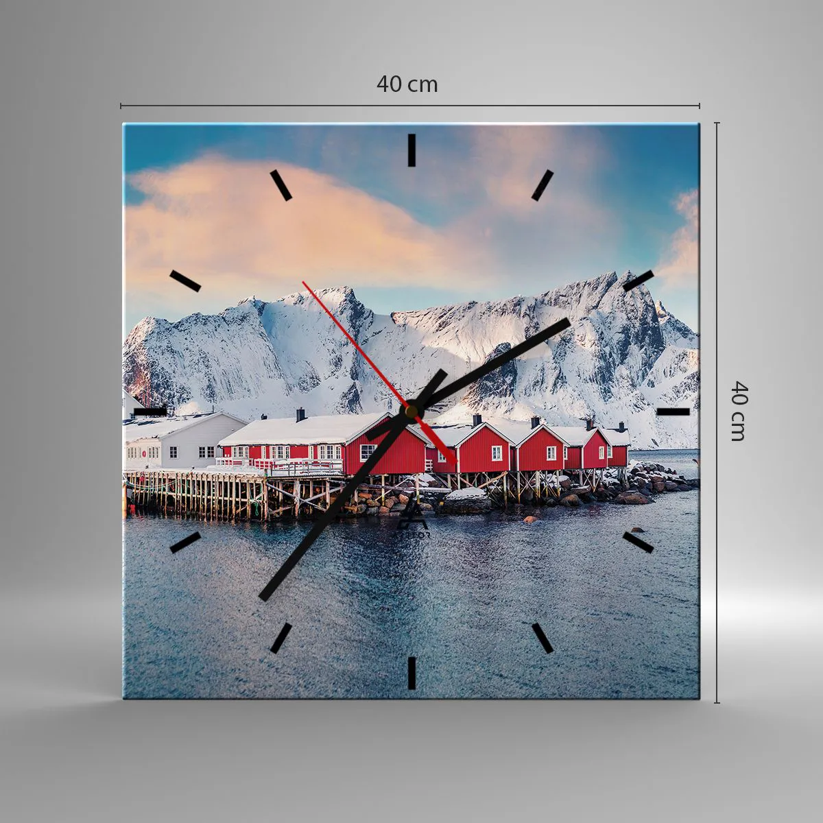 Wall clock - Clock on glass - Northern Retreat - 40x40 cm