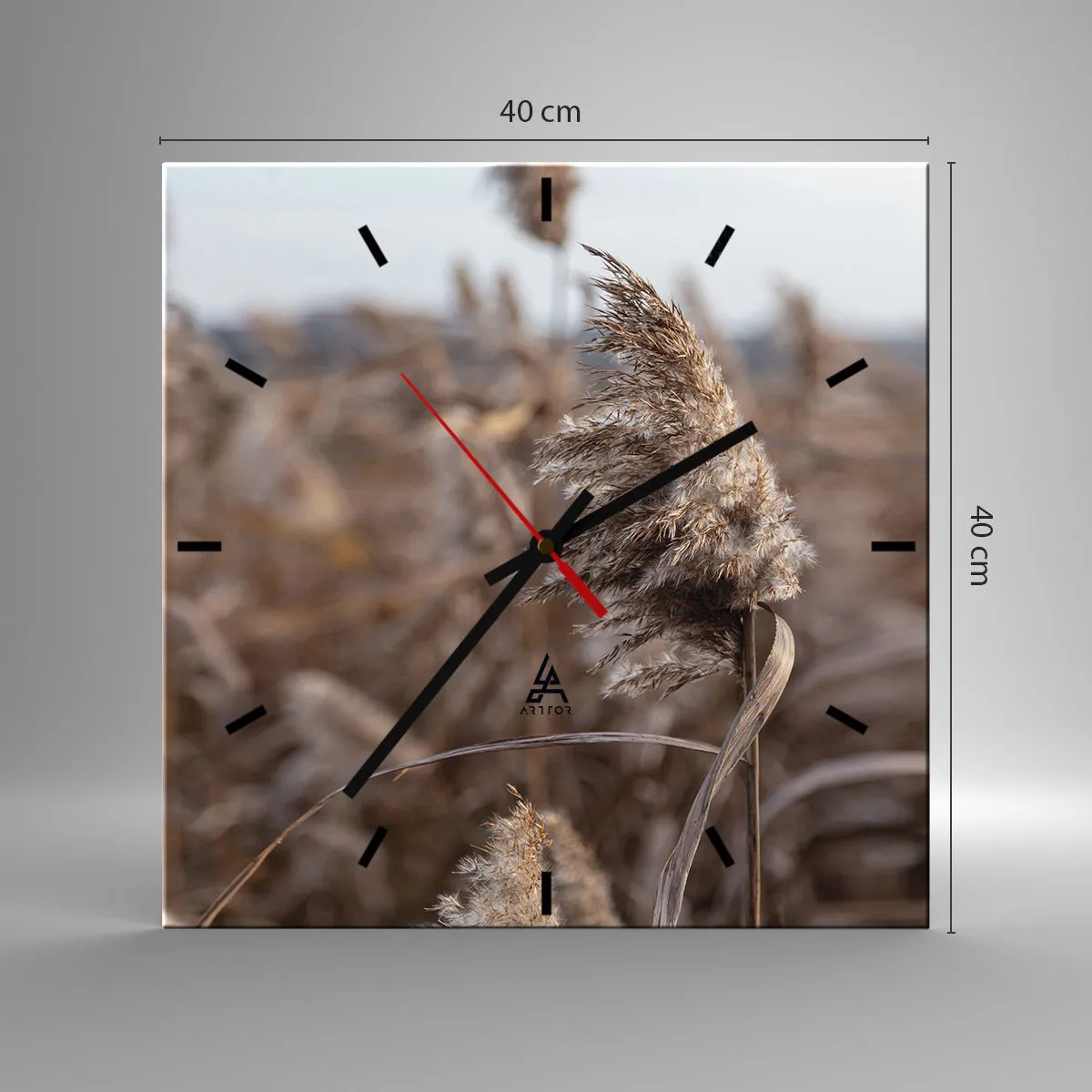 Wanduhr - Glasuhr - Zeit, mit dem Wind zu gehen - 40x40 cm