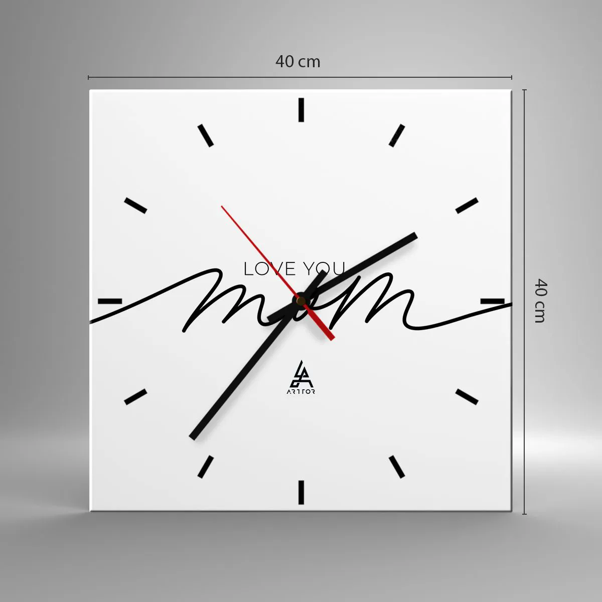 Ceas de perete - Ceas pe sticlă - Mare emoție - 40x40 cm