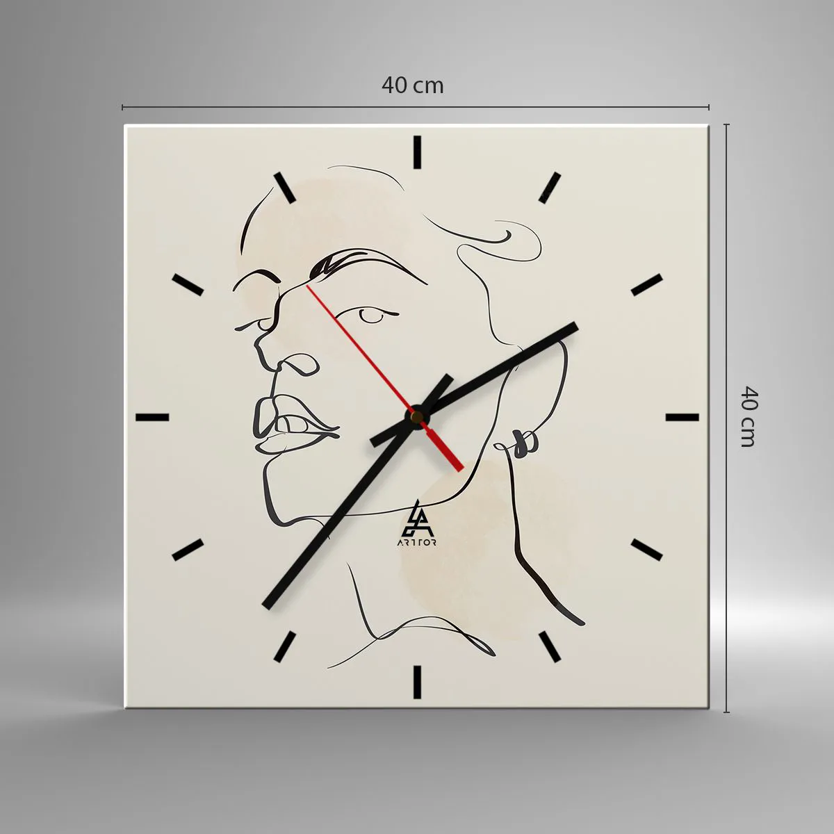 Ceas de perete - Ceas pe sticlă - O privire mândră - 40x40 cm