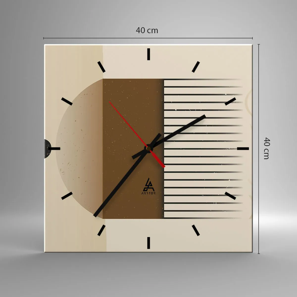 Reloj de pared - Reloj de vidrio - Varios estados - 40x40 cm
