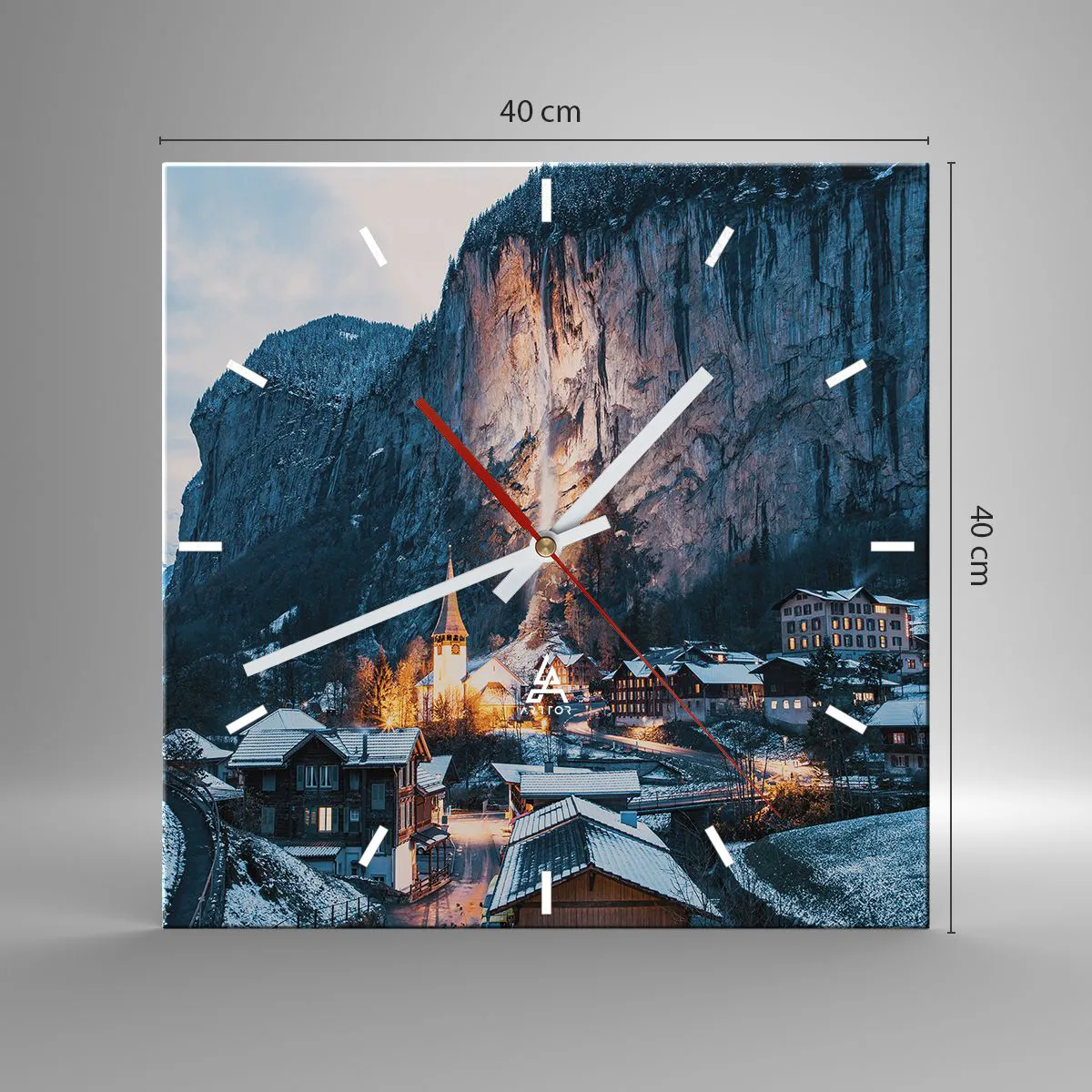 Nástenné hodiny - Svetlý duch zimy - 40x40 cm