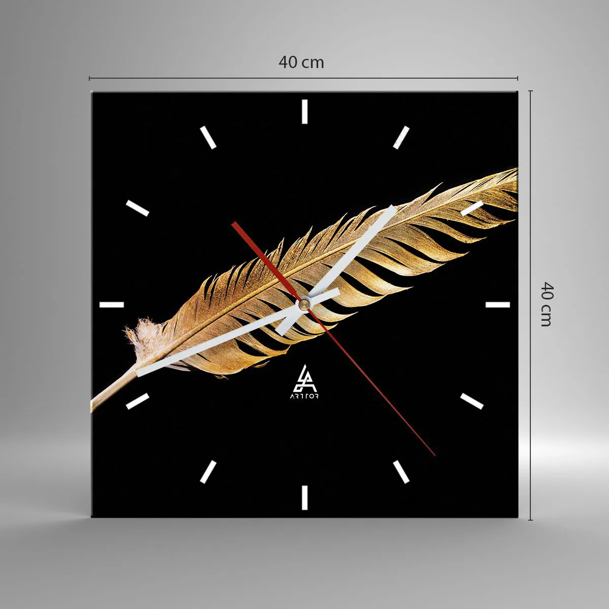 Relógio de parede - Relógio em vidro - É uma pena - 40x40 cm