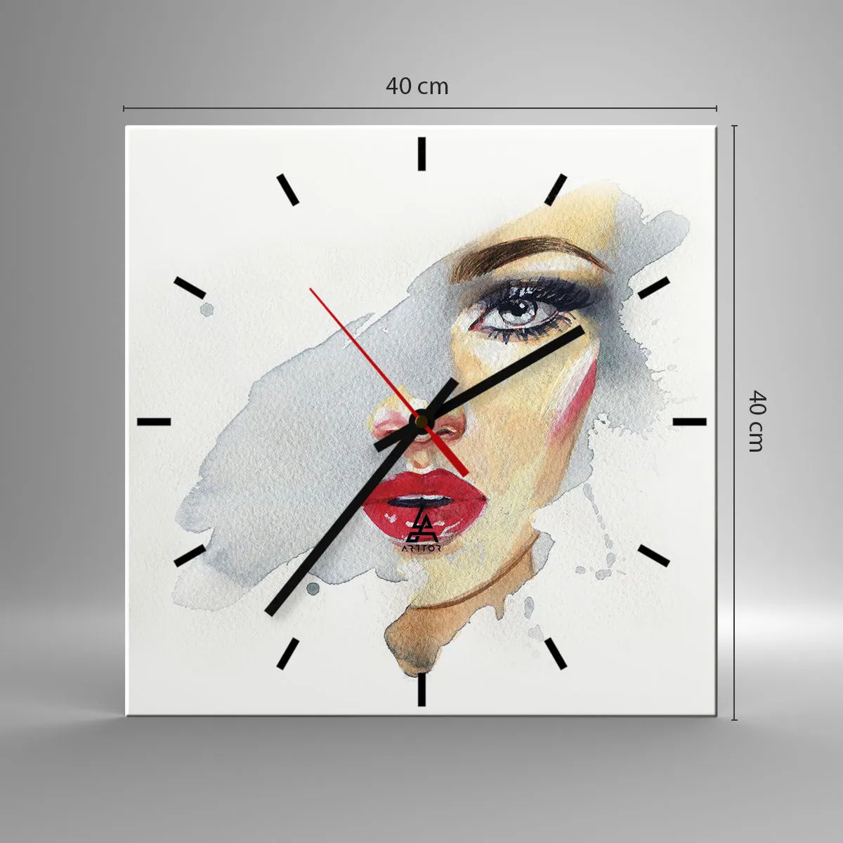 Orologio da parete - Orologio in Vetro - Riflesso in una goccia d'acqua - 40x40 cm