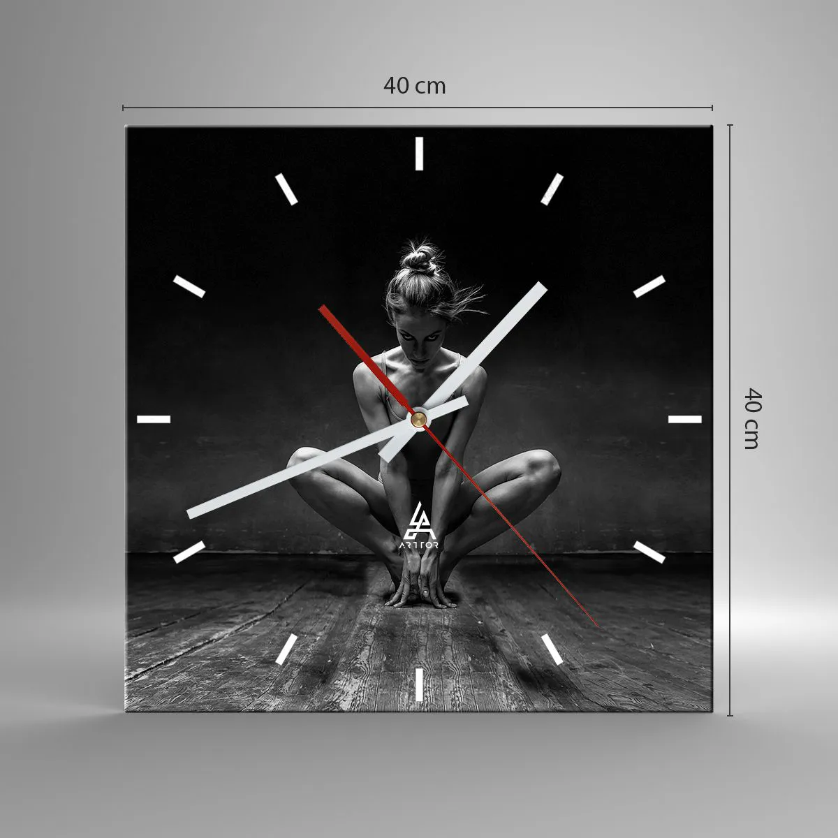 Horloge murale - Pendule murale - Concentration de l'énergie de la danse - 40x40 cm