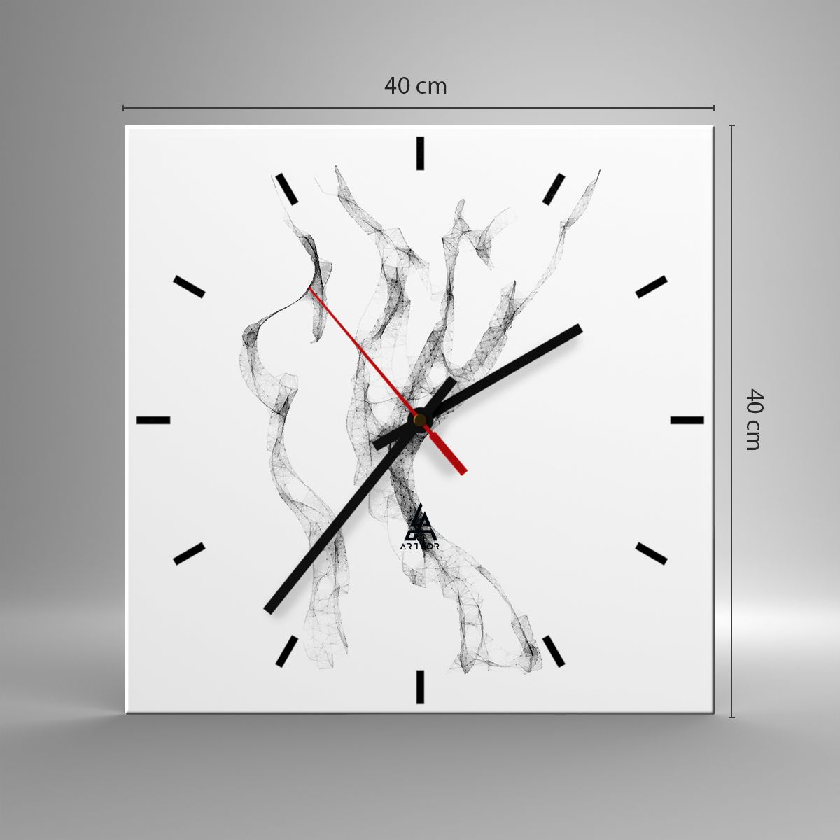 Orologio Da Parete In Vetro Moderno 30x30cm - Design Astrazione Sabbia, Meccanismo Silenzioso