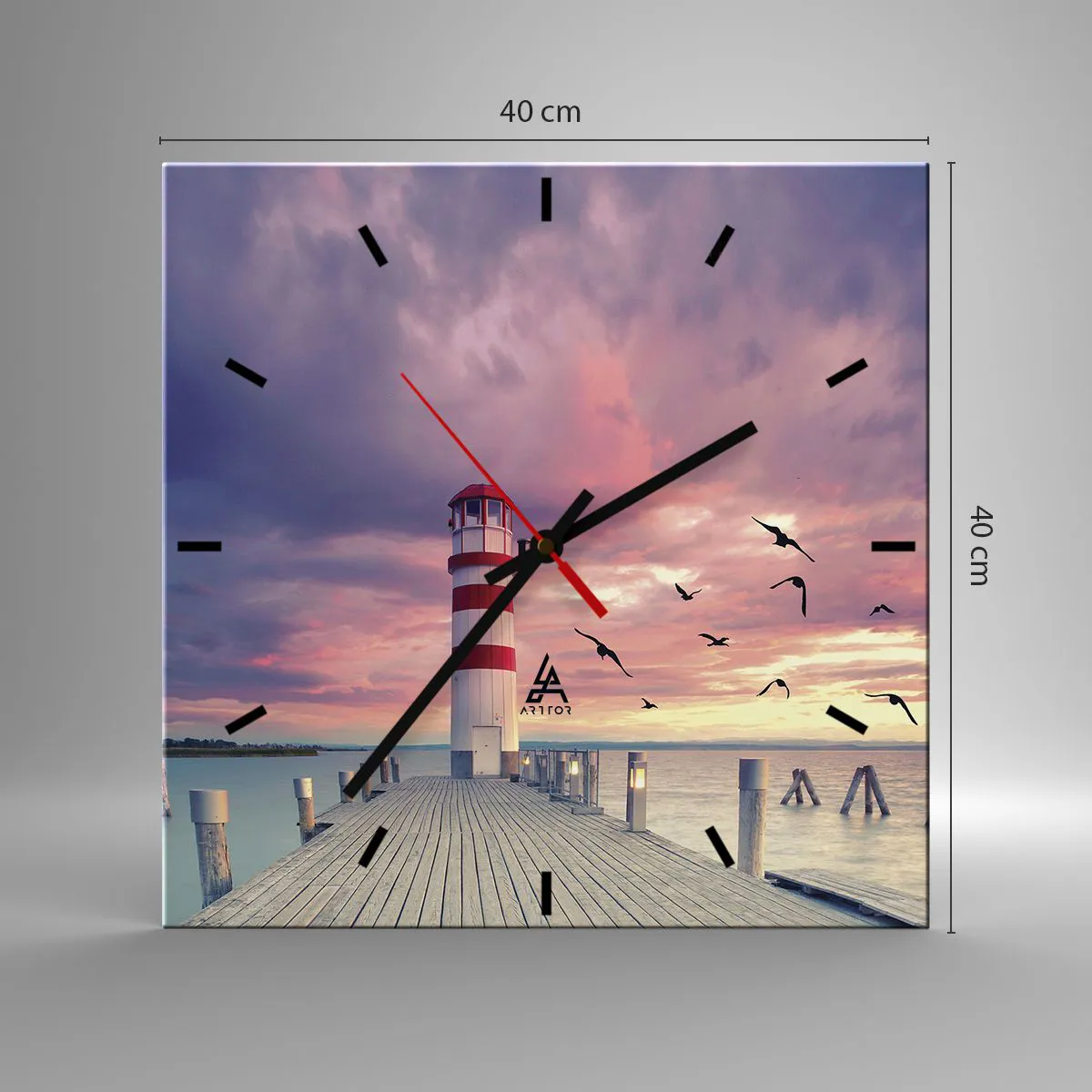 Zegar ścienny - Pora do portu - 40x40 cm