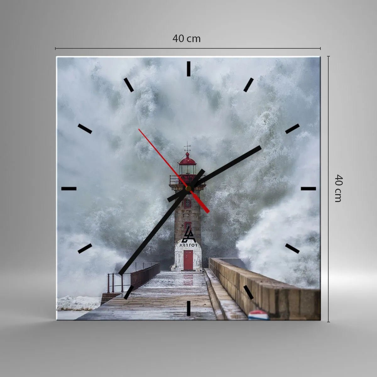 Wandklok - Klok - Het gebrul van het water, het geluid zal blazen - 40x40 cm