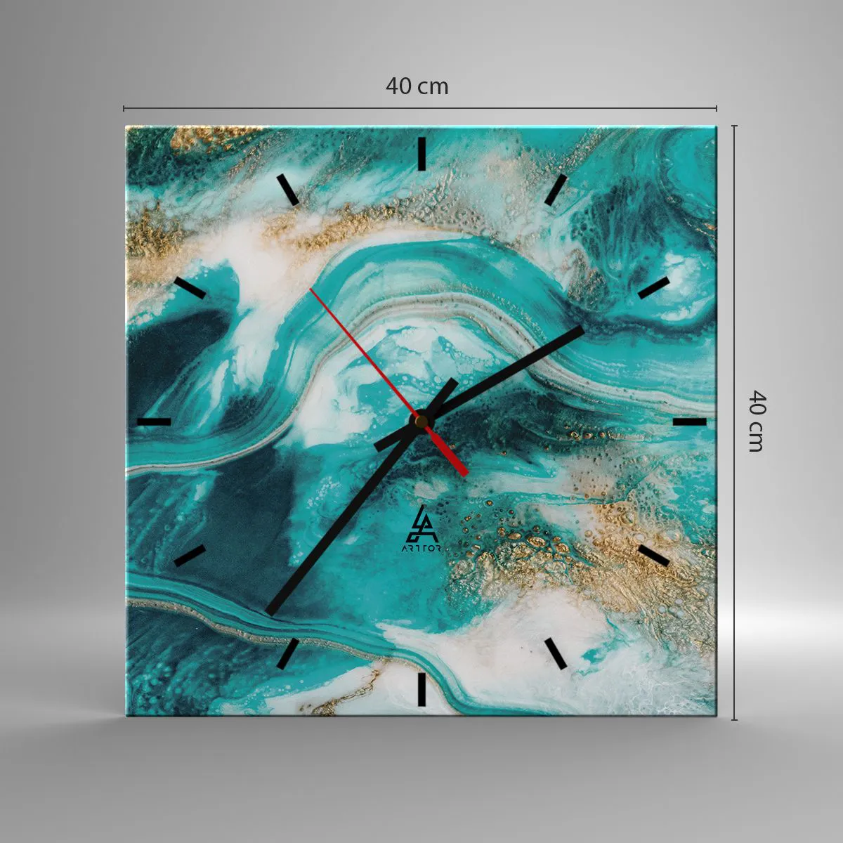 Zegar ścienny - Rzeka złota - 40x40 cm