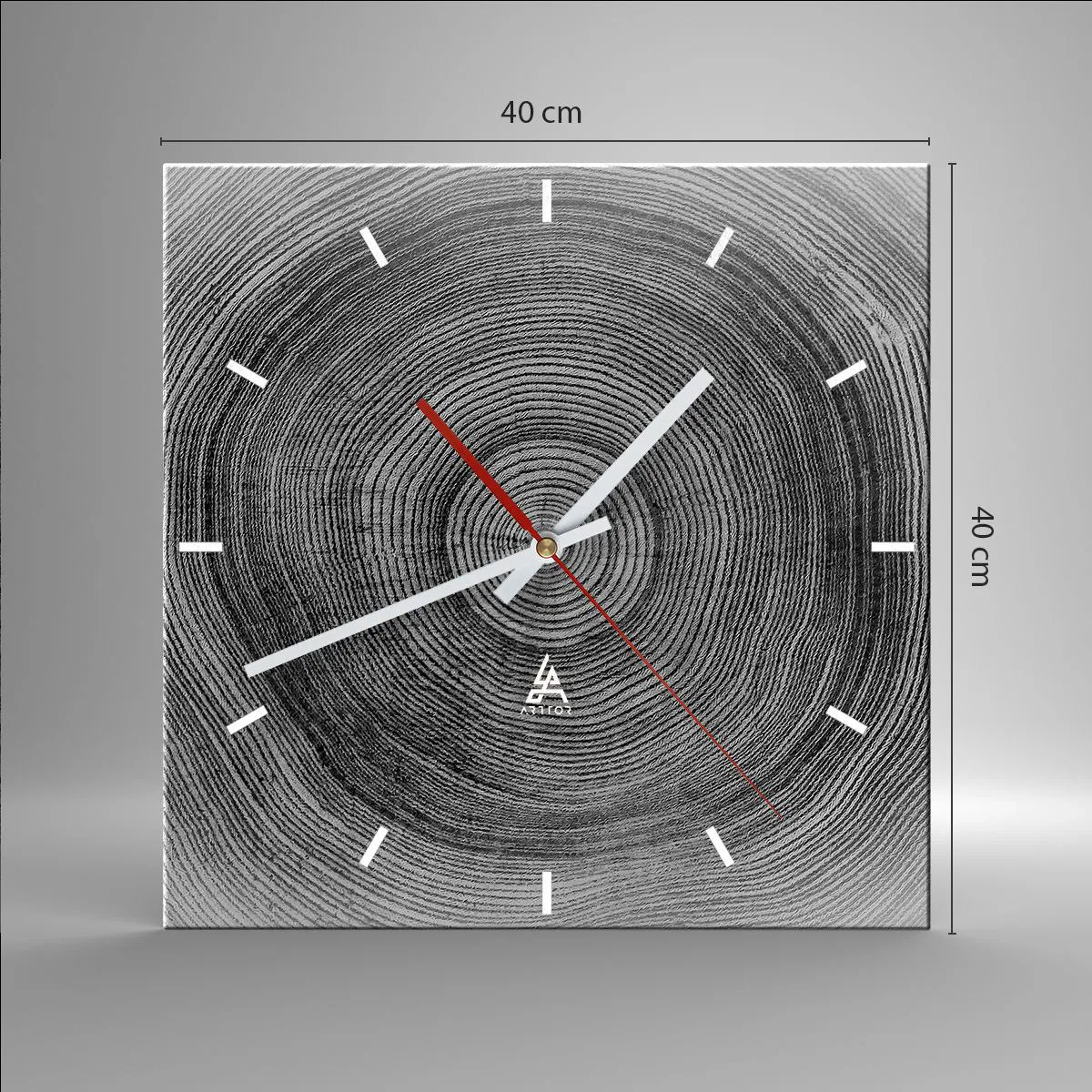 Wanduhr - Glasuhr - Zeichen der Zeit - 40x40 cm