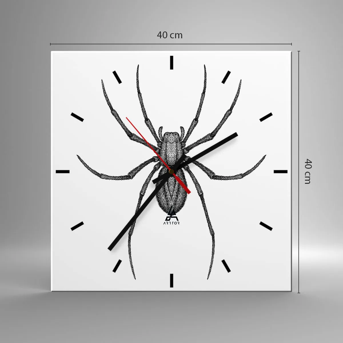 Wanduhr - Glasuhr - Beunruhigende Präzision - 40x40 cm