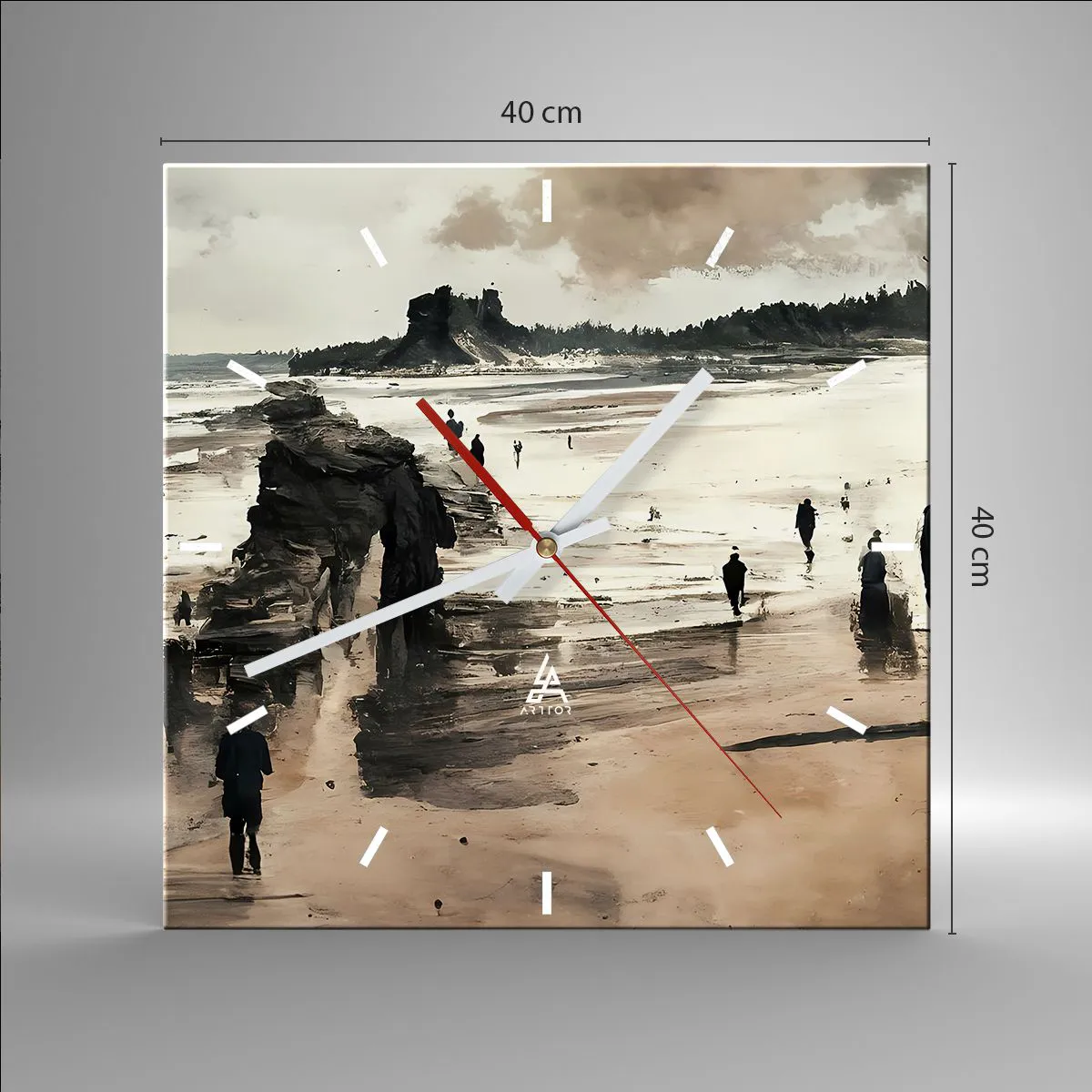 Ceas de perete - Ceas pe sticlă - Reamintiți - 40x40 cm