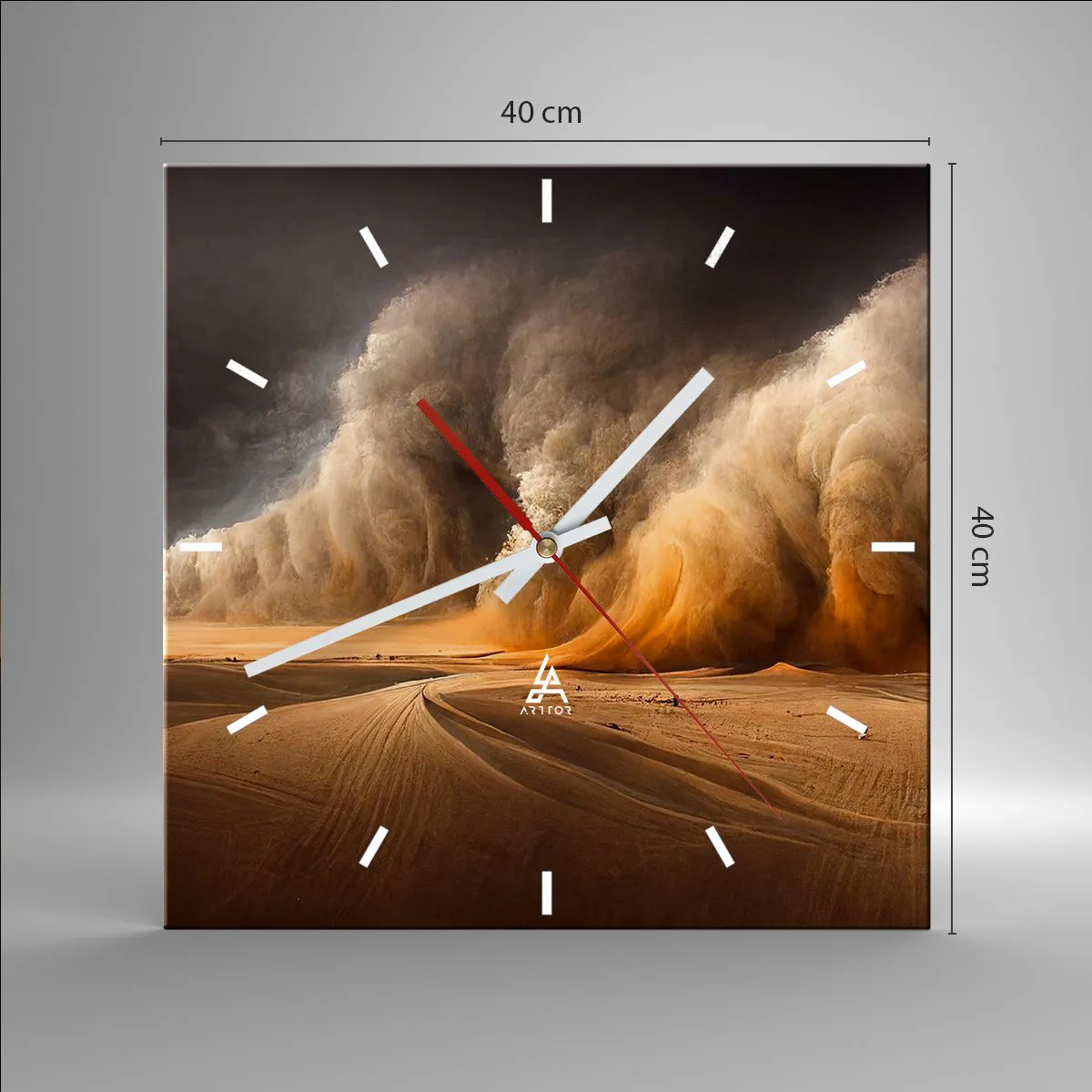 Reloj de pared - Reloj de vidrio - Ira del desierto - 40x40 cm