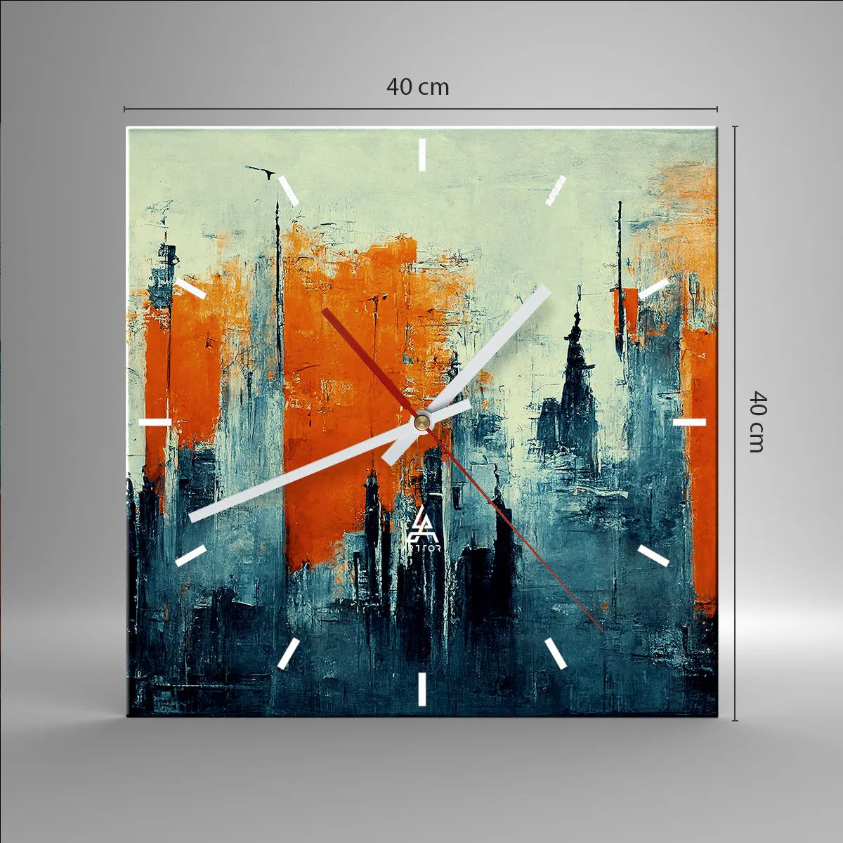 Falióra, Óra - Kortárs tájkép - 40x40 cm