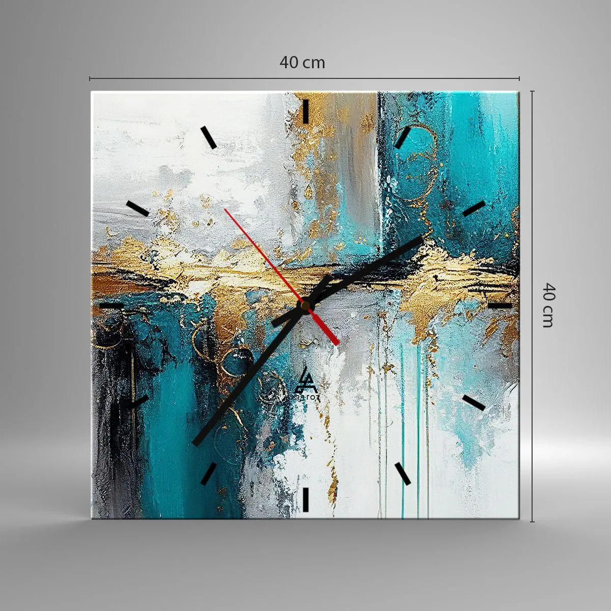 Reloj de pared - Reloj de vidrio - Todo fluye - 40x40 cm